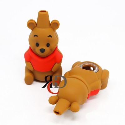 SILICONE HAND PIPE POOH BEAR SP464 1CT